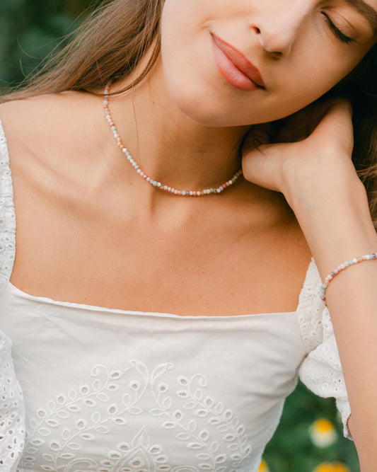 PASTEL SUNRISE - Bunter Edelstein-Choker mit über 15 verschiedenen Natursteinen