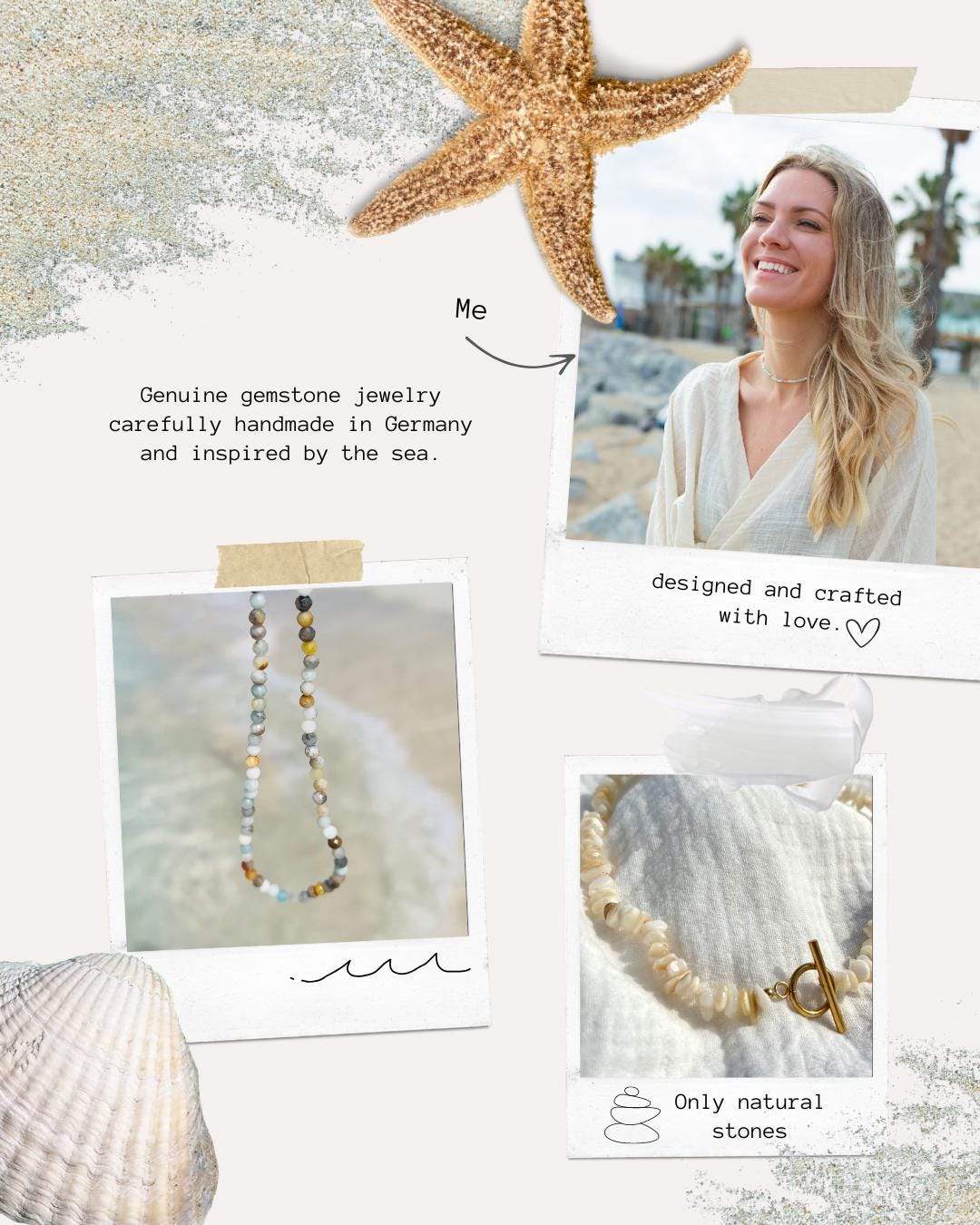 PARADISE - Bunte Süßwasserperlenkette mit echten Edelsteinen