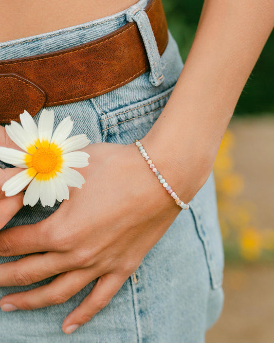 PASTEL SUNRISE - buntes Perlenarmband aus echten Edelsteinen
