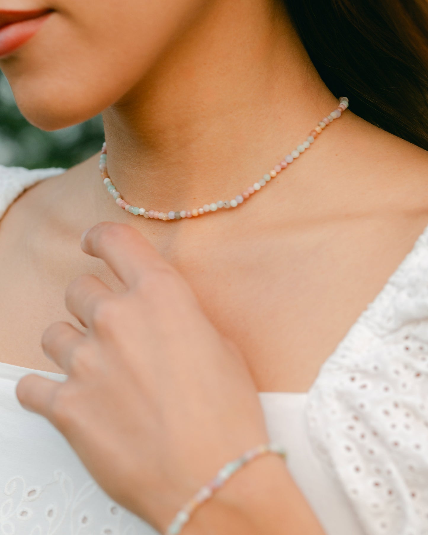 PASTEL SUNRISE - buntes Perlenarmband aus echten Edelsteinen