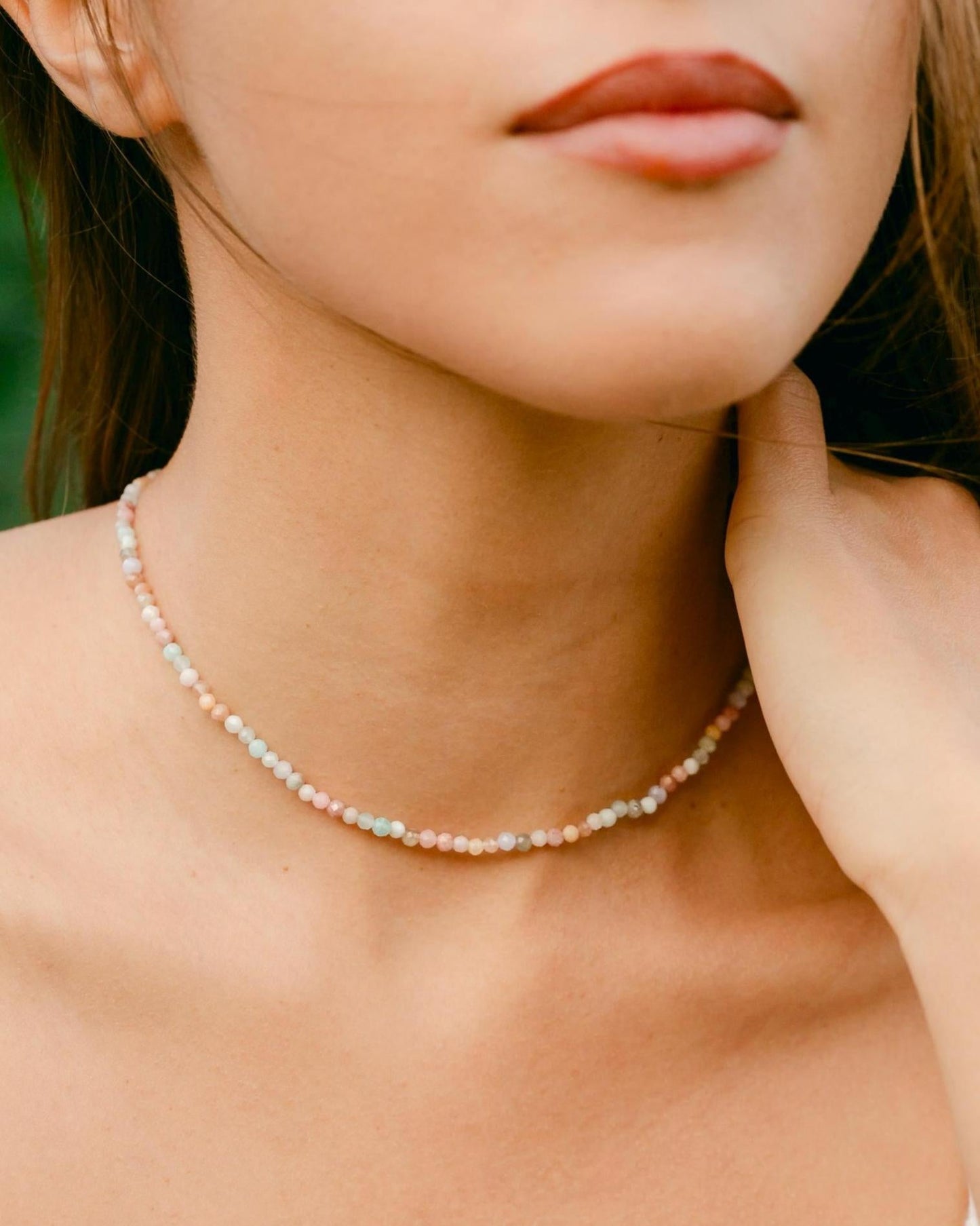 PASTEL SUNRISE - Bunter Edelstein-Choker mit über 15 verschiedenen Natursteinen