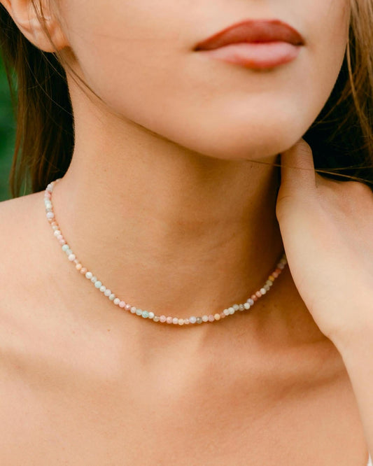 PASTEL SUNRISE - Bunter Edelstein-Choker mit über 15 verschiedenen Natursteinen