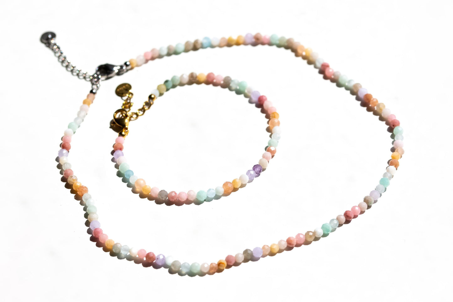 PASTEL SUNRISE - buntes Perlenarmband aus echten Edelsteinen